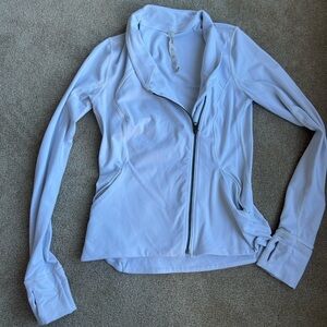 White Lululemon Full zip jacket with asymmetrical zipper size 8